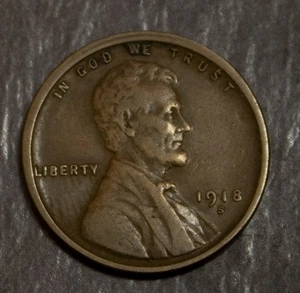 1918 S Lincoln Wheat Cent Choice VF    Lot F 856 - Picture 1 of 2
