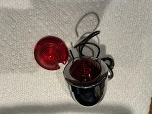 1 Custom bullet red chrome light/w Extra Interchangeable Red And Amber Lens - Picture 1 of 2