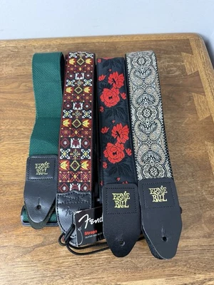 Lote de 4 Correas de Guitarra Ernie Ball Fender Rosas Paisley Vidrieras Foto 1 de 2