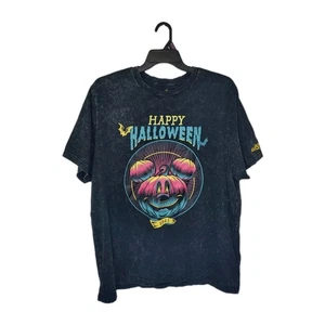 Disney Parks Halloween 2023 Mickey Pumpkin Distressed Black T-shirt Size XXL OOP - Picture 1 of 5