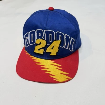De colección Jeff Gordon #24 Lightning Snap Back Gorra Bordada Logo Persecución Años 90’s Foto 1 de 4