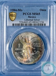 1984-Mo 1oz BU Silver Libertad PCGS MS65 - TrueView Cert #48062136 - Picture 1 of 14
