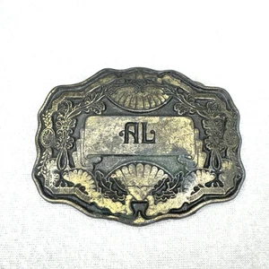 Vintage Belt Buckle Name "AL" Brass Tone 1977 - Picture 1 of 3