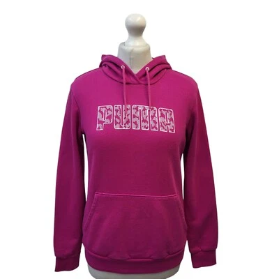 Puma Sports Hoodie Pink Drawstring Women's UK Size XS K393 - Image 1 of 4