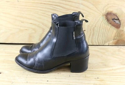 Russel and Bromley Mujer Botas 9 Cuero Negro Chelsea Zapatos al Tobillo Italia Foto 1 de 4