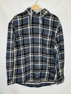 American Eagle abnehmbare Kapuze grau Flanell dickes Hemd Herren Medium neu ohne Etikett - Bild 1 von 9