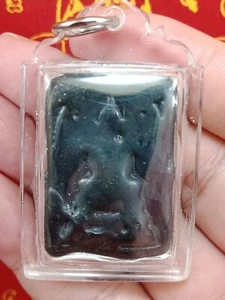 PHRA SOMDEJ LEKLAI BLACK BLESSED CAVE REAL HOLY POWERS PROTECT LUCKY THAI AMULET - Picture 1 of 15