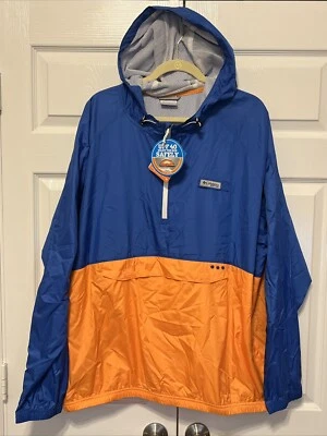 Chaqueta Columbia PFG 2XL Hombres 1/2 Cremallera Naranja Azul Terminal Spray Anorak Omni Tono Foto 1 de 4