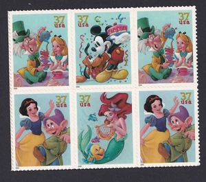 Scott #3915a Disney Celebration Block of 6 Stamps - MNH - Picture 1 of 1