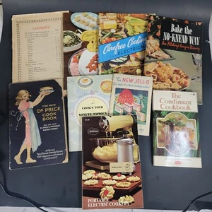 Lot 9 Vintage Cookbooks Pamphlets Booklets Vintage Rare Dr. Price Heinz Sunbeam - Bild 1 von 8