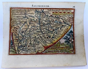 SALZBURG AUSTRIA 1595 ABRAHAM ORTELIUS ANTIQUE MAP 16TH CENTURY - Picture 1 of 3