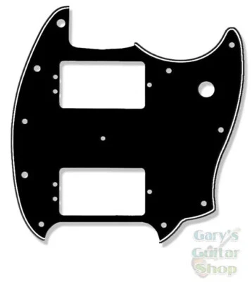 3 Ply Black Pickguard for Fender Pawn Shop Mustang w/ No Sliding Switch Cutouts - Image 1 of 4