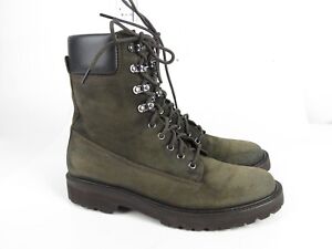 Mint Thursday Boot Company Explorer Dark Olive Suede Laceup Boots 9 US   $250