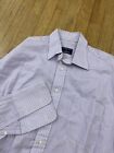 Gitman Bros Shirt Mens Medium 15.5 White Lavender Striped Dress Shirt Button Up