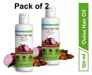 Mamaearth Onion Oil For Hair Growth and Hair Fall Control | 150 ML Pack of 2 - Picture 1 of 6