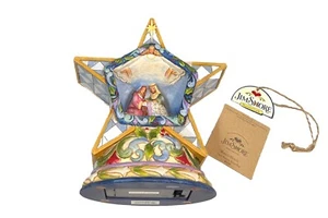 JIM SHORE "Winter's Miracle" Heartwood Creek beleuchteter Krippenstern gesteppter Stern - Bild 1 von 9