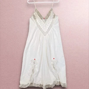 Vintage Nachthemd weiß Spitze Schlupfkleid Baumwolle Dessous Landhaus Kern groß - Bild 1 von 6