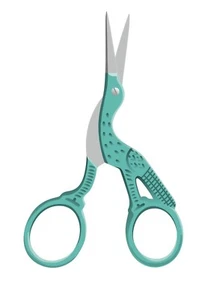 3-1/2 Inch Lori Holt Teal Stork Embroidery Scissors - Picture 1 of 1