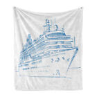 Marine Soft Flannel Fleece Throw Blanket Cruise Liner Boat Travel