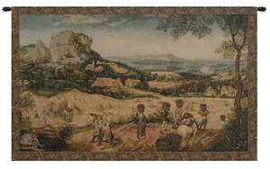 Rustic Serenity: Collecting Hay Italian Tapestry Wall Art - New Arrival - Picture 1 of 5