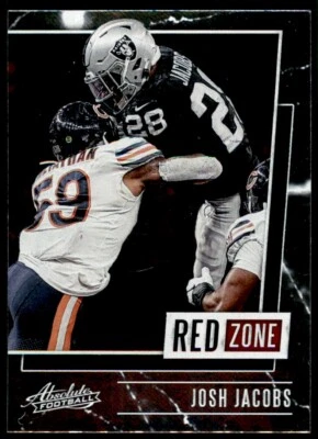 2020 Panini Absolute Red Zone Josh Jacobs Las Vegas Raiders #RZ-JJ Insert - Image 1 of 2