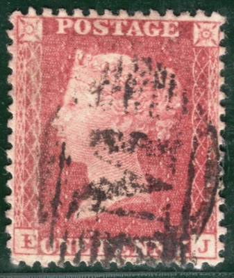 GB USED ABROAD MALTA Penny Red 1d Plate 59 (EJ) Barred *M* Numeral SG.40 BRRED76 - Image 1 of 4