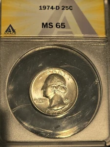 1974-D Washington Quarter - ANACS GRADED MS65!!! - Picture 1 of 2