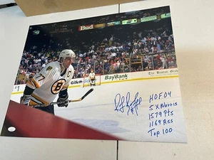 BOSTON BRUINS RAY BOURQUE #77 FIRMADA AUTOGRAFIADA 16x20 FOTO ESTADÍSTICA JSA Rara - Imagen 1 de 1