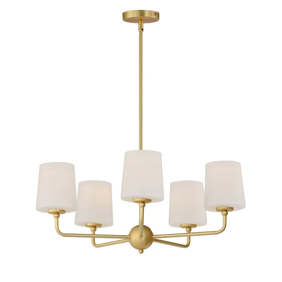 Maxim Lighting Bristol 5 Light Chandelier, Satin Brass/Satin White - 12095SWSBR - Image 1 of 1