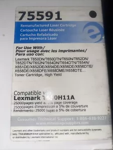 Premium Elite Image Laser Toner Cartridge Lexmark T650H11A T650H21A 75591 - Picture 1 of 2