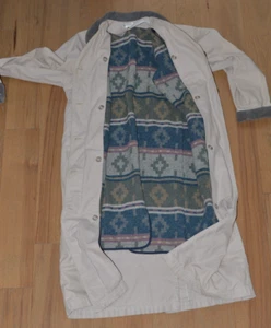 Vintage LL Bean Jacke Damen S Petit hellbraun aztekisch Wolle gefüttert Staubmantel Feldmantel USA - Bild 1 von 12