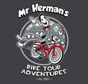 Camisa mediana Pee Wee Herman On His Bike Tour Aventura dibujos animados parodia damas NUEVA - Imagen 1 de 1