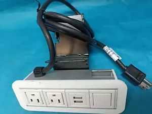 Byrne Axil X Table Clamp Mnt 2-USB Charging Ports 3-Outlets Power Station-White - Picture 1 of 3