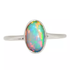 Natural Ethiopian Opal 925 Sterling Silver Ring Jewelry s.7 ALLR-30884 - Picture 1 of 1