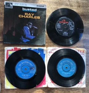 3 x Ray Charles 7” vinyl R&B Soul Busted You Don't Know Me I Can't Stop Loving - Picture 1 of 2