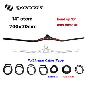 -14° Inner Bike Carbon Integrated Handlebar Carbon Stem Bicycle Fork 60-100mm - Picture 1 of 44