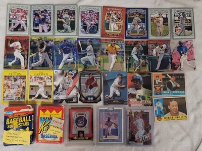 批量 27 包和 2 包 可收藏 复古棒球卡 TOPPS FLEER — 第 1/4 张图片