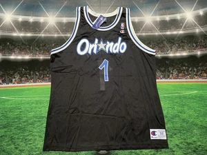 Vintage 90s Champion Penny Hardaway #1 Orlando Magic Jersey Sz 52 NWT Black - Picture 1 of 13
