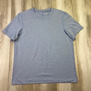 Lululemon Performance Shirt Mens Large Blue Short Sleeve Stretch Gym Athletic - Picture 1 of 10