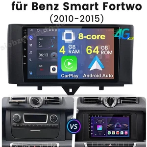 4+64GB Für Smart Fortwo 451 2010-2015 DAB+ Android Carplay 8-Kern Autoradio RDS - Bild 1 von 18