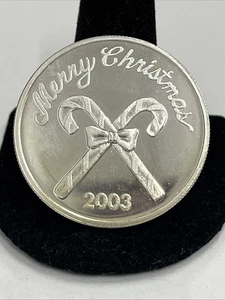 2003 “ Merry Christmas” .999 1 Oz Silver Round - Picture 1 of 2