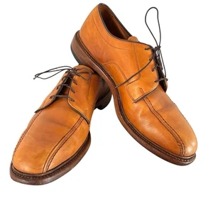 Allen Edmonds Hillcrest Men’s 10D Honey Brown Leather Bicycle Toe Derby USA - Picture 1 of 10