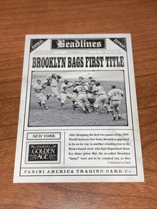 2013 Panini Golden Age Headlines #12 Brooklyn Bags First Title - Picture 1 of 2