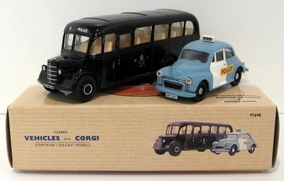Corgi Diecast 97698 - Metropolitan Police Bedford OB Coach & Morris Minor Set - Image 1 of 2
