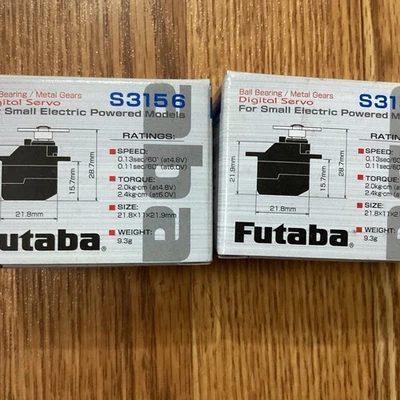 2x Lot FUTABA S3156 Servo Micro Digital Metal Gears for Electric Models Aircraft - Image 1 of 2