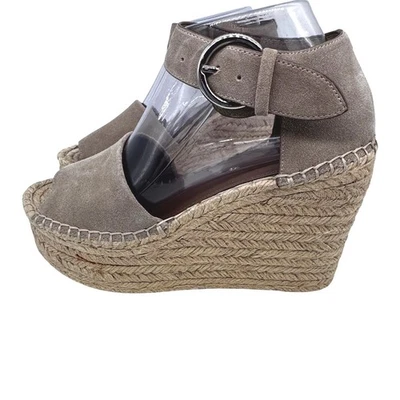 Marc Fisher Womens ALALIDA Sandal Size 7.5M Taupe Platform Wedge Suede Boho - Image 1 of 4