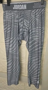 Jordan (Kids) Boys' Grey/White Printed Compression Tights (953236-101) Size M - Picture 1 of 6