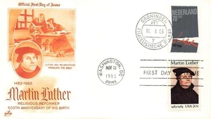 2065 20c MARTIN LUTHER - DUAL GERMAN FDC - Picture 1 of 1