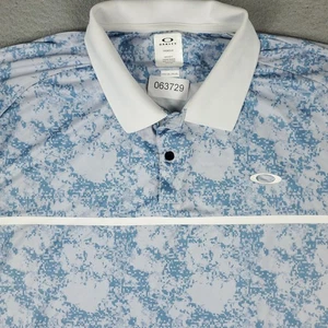Oakley Polo Uomo Taglia 2XL Blu Astratto Golf Casual Manica Corta - Foto 1 di 6