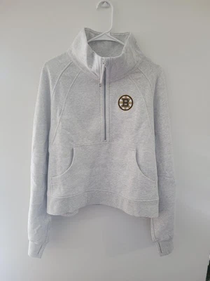 Boston Bruins Sweatshirt Womens XL/2XL Gray lululemon Half Zip Funnel Neck Scuba - Image 1 of 4